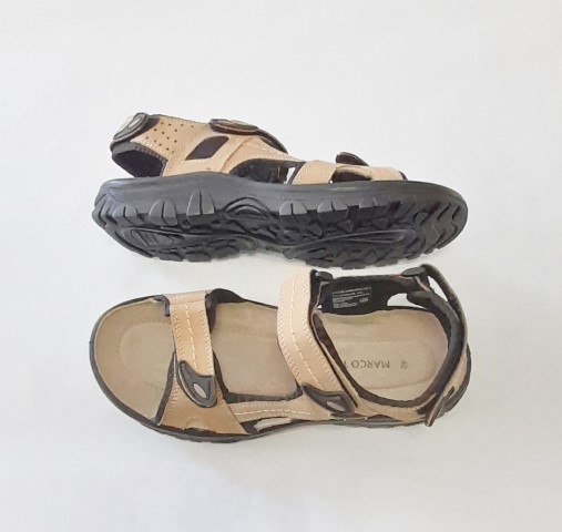5811 MARCO TOZZI hnedé kožené sandále