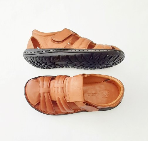 5947 RAMBLER hnedé kožené sandále