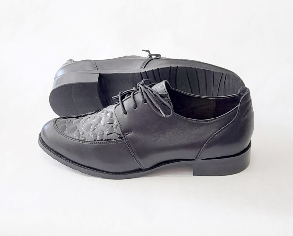 5671 TANEX čierne kožené elegantné topánky