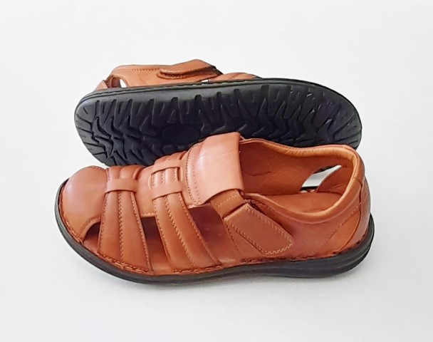 5947 RAMBLER hnedé kožené sandále