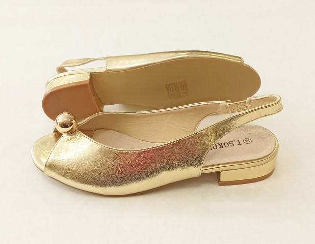 6423 T.SOKOLSKI žiarivo zlaté sandále