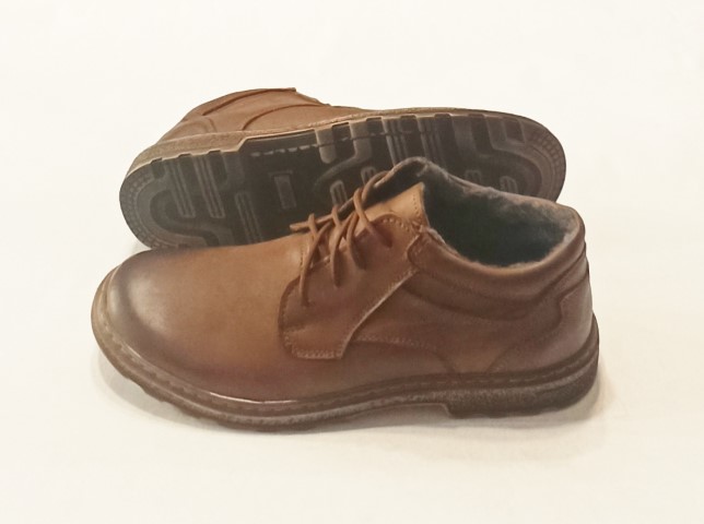 6265 GAMIS hnedé kožené zateplené topánky