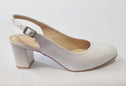 1900 MILO biele kožené svadobné sandále