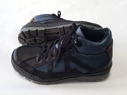 8349 GIFT čierno modré kožené topánky