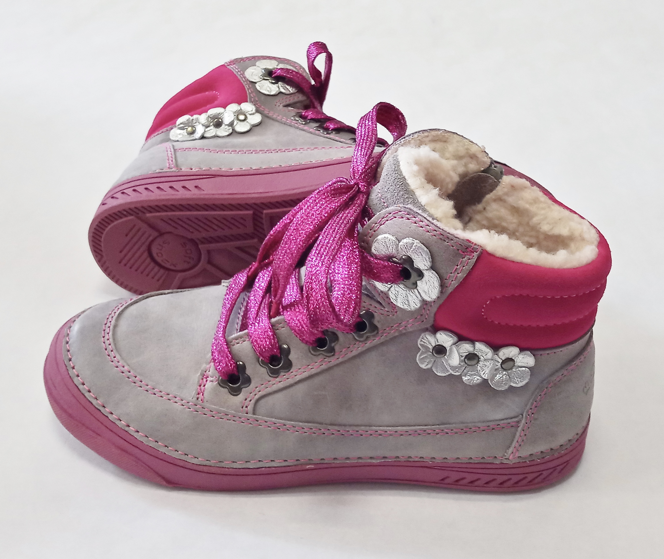 8123 D.D.STEP ružovo sivé kožené topánky